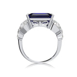 8 CT. Emerald Cut Blue Sapphire Gemstone Ring
