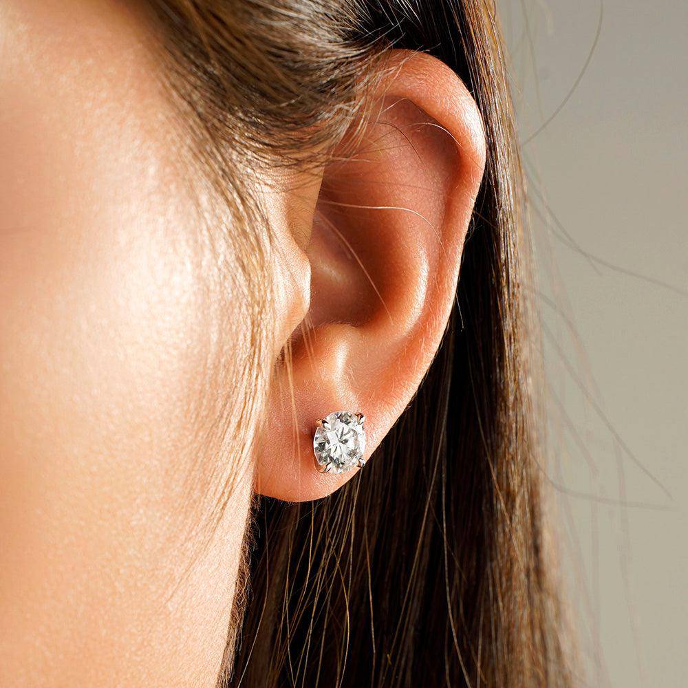 1 CT. Brilliant Moissanite Earring Studs - MSBLUE Jewelry