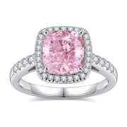 5 CT. Pink Cushion Halo Gemstone Ring