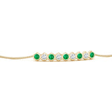 Hexagonal Emerald and White Sapphire Bolo Bracelet