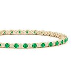 4.8 CT. Emerald and Brilliant Moissanite Tennis Bracelet