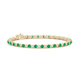 4.8 CT. Emerald and Brilliant Moissanite Tennis Bracelet