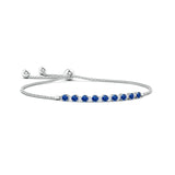 1.37 CT. Blue Sapphire and White Sapphire Bolo Tennis Bracelet