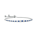 1.78 CT. Bezel-Set Blue Sapphire and White Sapphire Bolo Bracelet