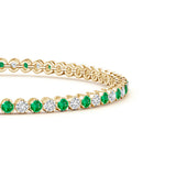 2.96 CT. Classic Round Emerald and White Sapphire Tennis Bracelet