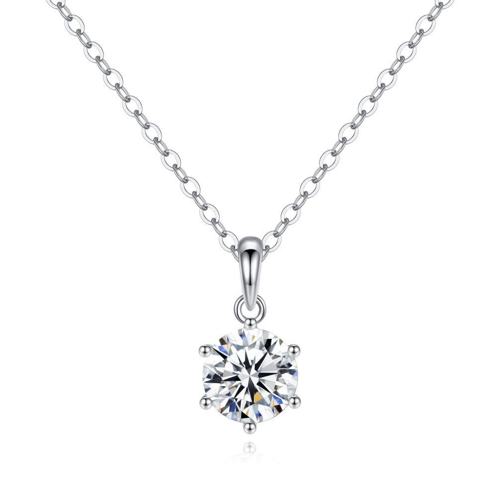 1 CT. Round Solitaire Diamond Pendant Necklace - MSBLUE Jewelry