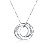 Engraved 3 Interlocking Russian Rings Necklace Pendant