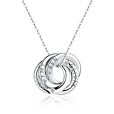 Engraved 3 Interlocking Russian Rings Necklace Pendant