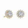 2 Ctw. Sunflower Round Moissanite Stud Earrings - MSBLUE Jewelry