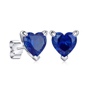1 CT. Heart-Shaped Birthstone Gemstone Stud Earrings