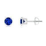 1 CT. Solitaire Lab-Grown Sapphire Stud Earrings