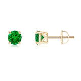 1 CT. Classic Solitaire Emerald Stud Earrings