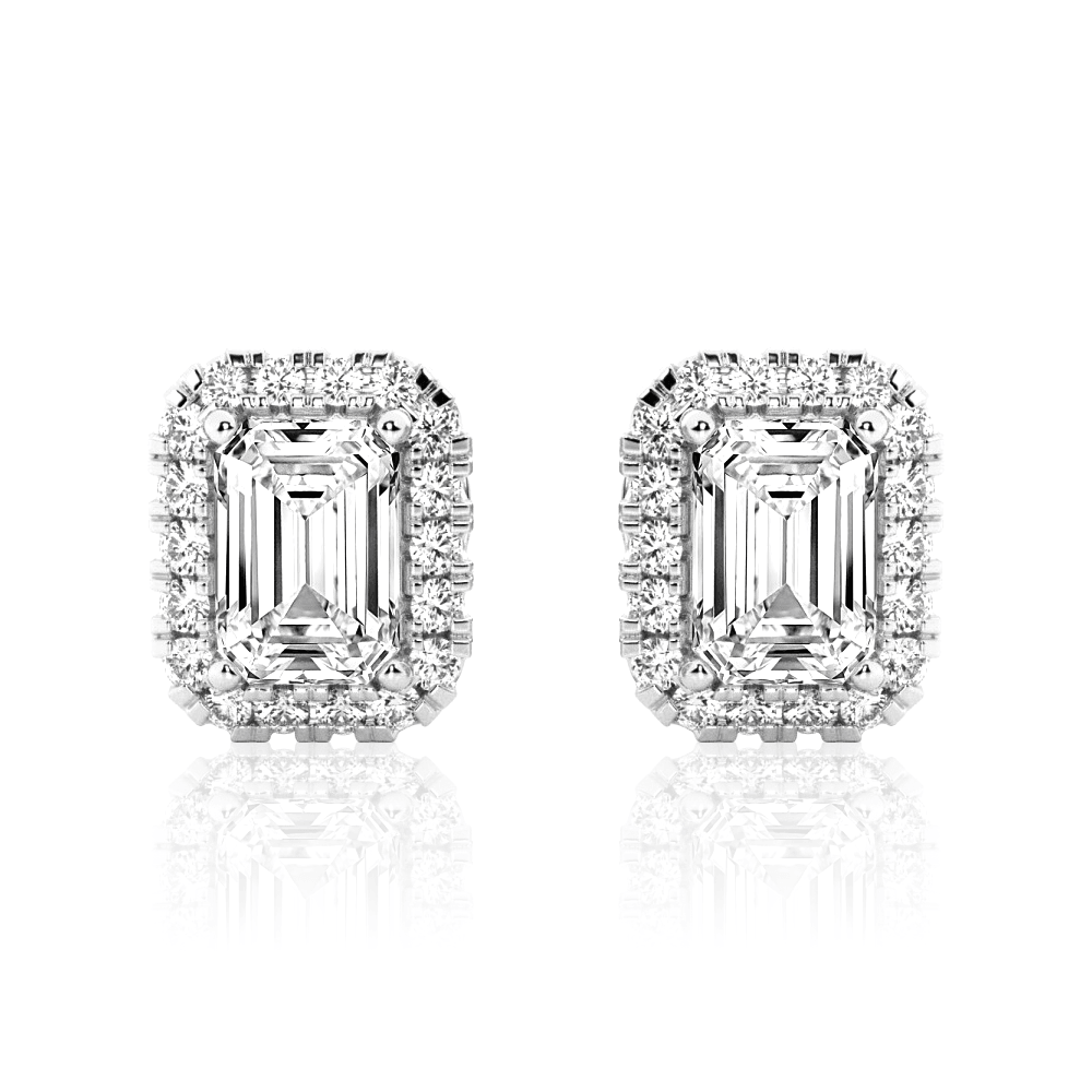 Emerald cut sales moissanite earrings
