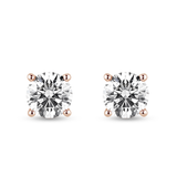2 ctw Round Brilliant 4-Prong Solitaire Stud Earrings