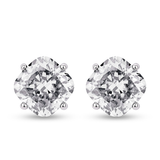 4 ctw Cushion Cut Moissanite 4-Prong Solitaire Stud Earrings