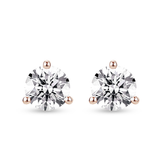 2 ctw Round Moissanite 3-Prong Solitaire Stud Earrings