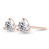 2 ctw Round Moissanite 3-Prong Solitaire Stud Earrings