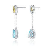 "SHELTER" - Yellow and Sky Blue Gemstone Drop Earrings