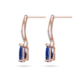 "Blue For Pink" Sapphire Earrings With Pavé Ribbon
