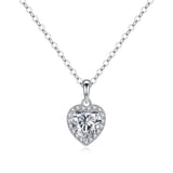1 CT. Halo Heart Pendant Diamond Necklace