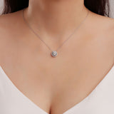 1 CT. Luxury Round Halo Moissanite Necklace
