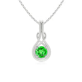 1 CT. Round Emerald Solitaire Infinity Knot Pendant