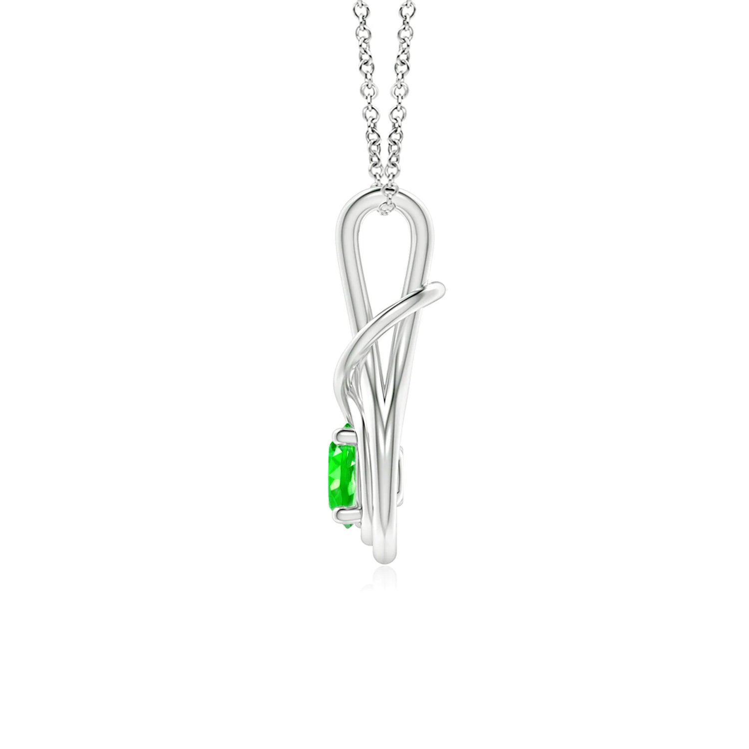 1 CT. Round Emerald Solitaire Infinity Knot Pendant