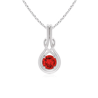 1 CT. Round Ruby Solitaire Infinity Knot Pendant