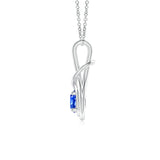 1 CT. Round Sapphire Solitaire Infinity Knot Pendant