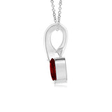1 CT. Heart-Shaped Garnet Ribbon Pendant with Diamond