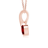 1 CT. Heart-Shaped Ruby Ribbon Pendant with Diamond