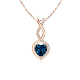 1 CT. London Blue Topaz Infinity Heart Pendant with Diamonds