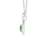 1 CT. Floating Emerald Tulip Pendant with Moissanite