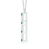 1.1 CT. Emerald and White Sapphire Cross Pendant