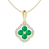 1.32 CT. Petite Emerald and White Sapphire Floral Pendant