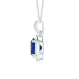 1.64 CT. Sapphire and Micropavé Halo Pendant