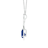 1.61 CT. Twisted Infinity Floating Blue Sapphire Drop Pendant
