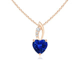 1.3 CT. Heart-Shaped Blue Sapphire Pendant with White Sapphire Accents
