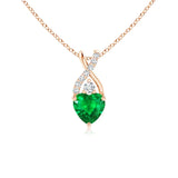 1.16 CT. Solitaire Heart Emerald and White Sapphire Pendant