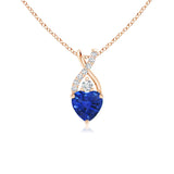 1.16 CT. Solitaire Heart Sapphire and White Sapphire Pendant