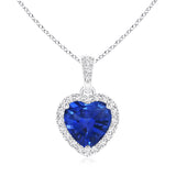 1.68 CT. Heart Sapphire and White Sapphire Pendant
