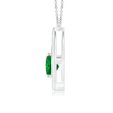 1.09 CT. Heart-Shaped Emerald and White Sapphire Heart Pendant