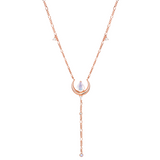 Pear-Shaped Moonstone Lariat Necklace