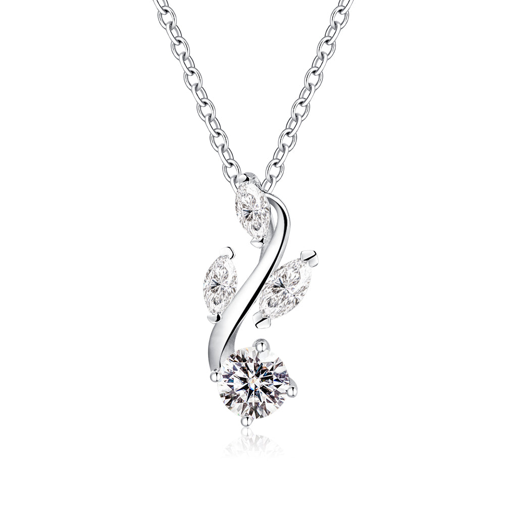 "Leafy Luster Green Protector" Moissanite Necklace