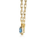 "Aqua Earth Conservation Champion" Aquamarine and Sapphire Necklace