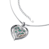 Heart of Life Family Tree Mom Pendant with Emeralds