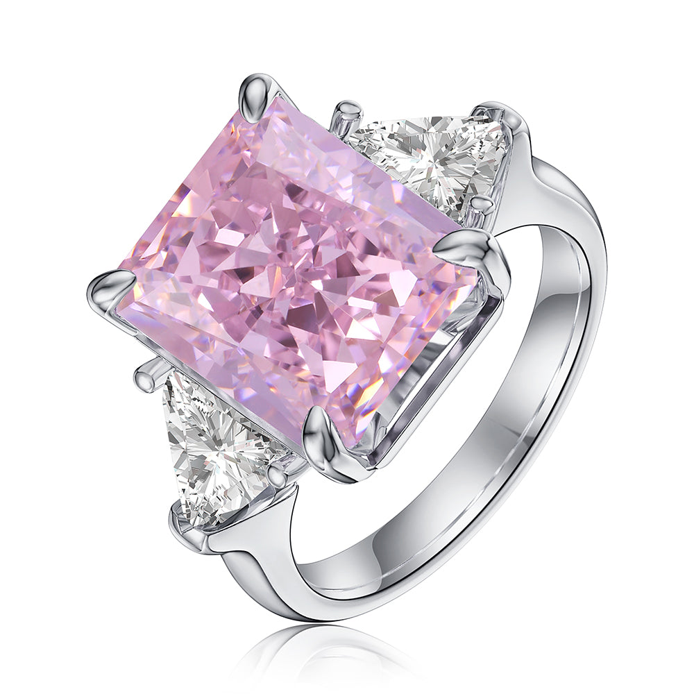 25 CT. Pink Gemstone Three Stone Ring