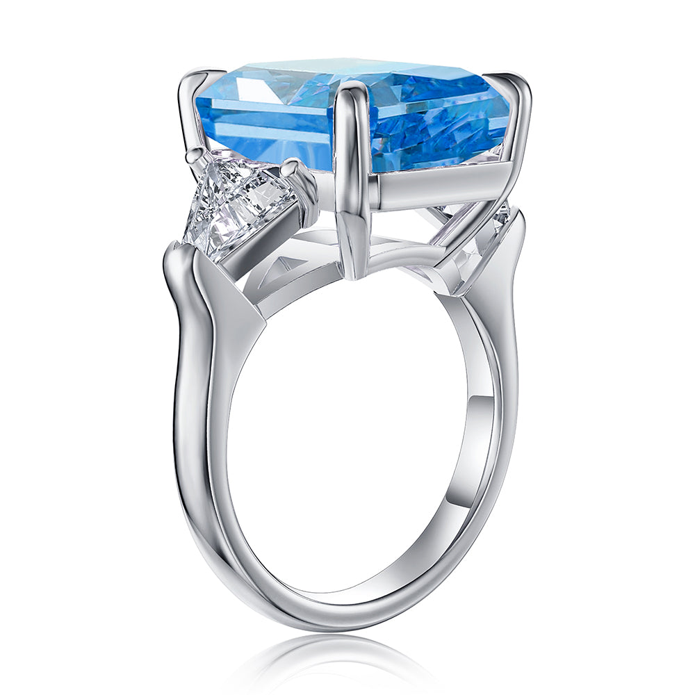 25 CT. Blue Gemstone Three Stone Ring