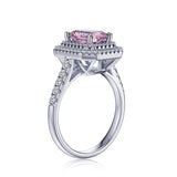3 CT. Pink Halo Baguette Ring