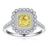 4 CT. Yellow Luxe Cushion Halo Gemstone Ring